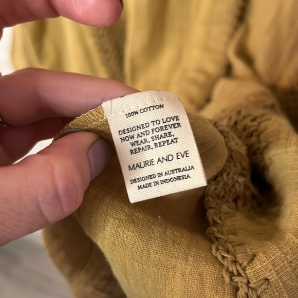 Maurie and Eve Yellow Cotton Boho Run with Me Mini Dress, Women’s Size 6 - Picture 11 of 13